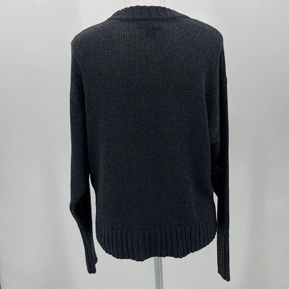 Something Navy Dropped Shoulder Crew Neck Relaxed Fit Sweater in Navy - Size XS - Picture 4 of 6